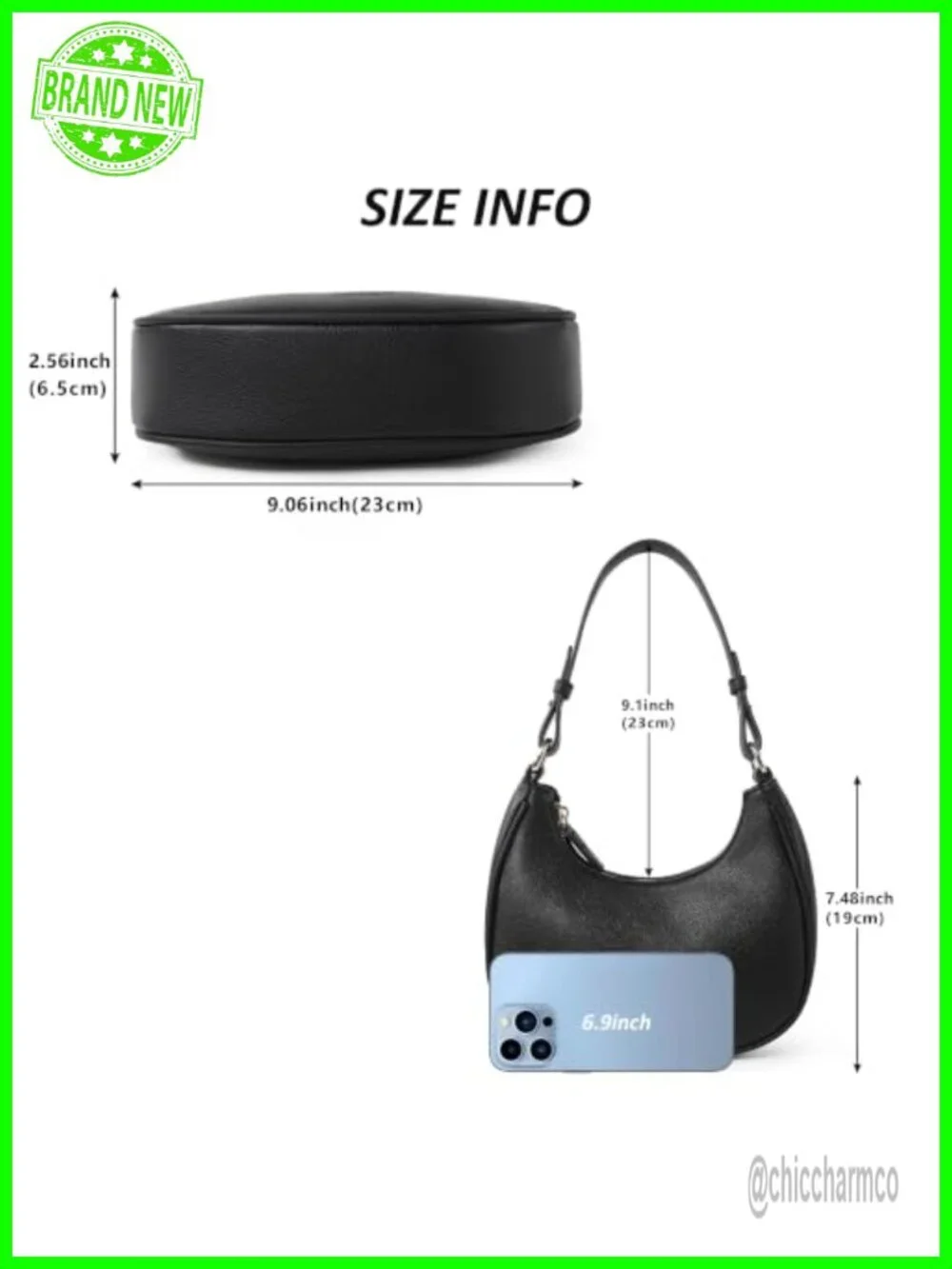 Small Hobo Shoulder Bag PU Leather Crescent Mini Purse for Women